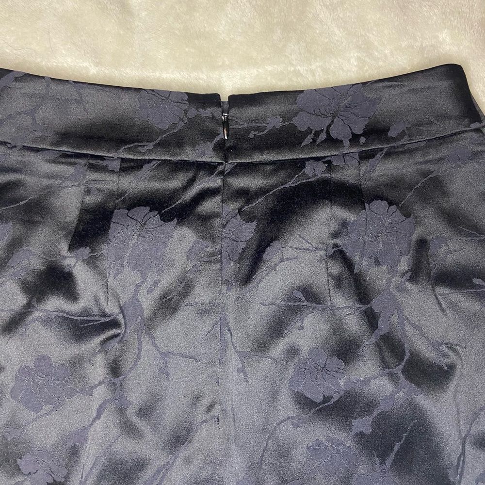 Le Chateau Black Floral Embossed Midi Skirt